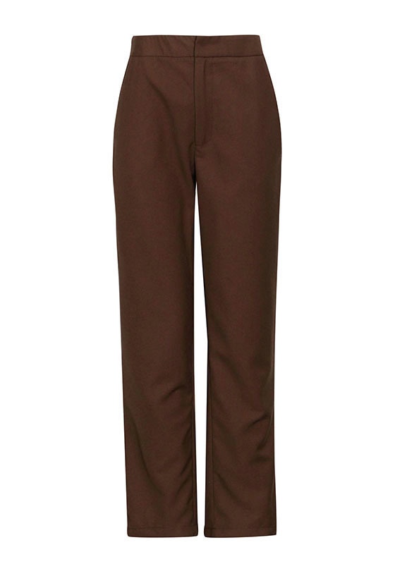 Waist-Skimming Solid Suit + High-Waisted Pants