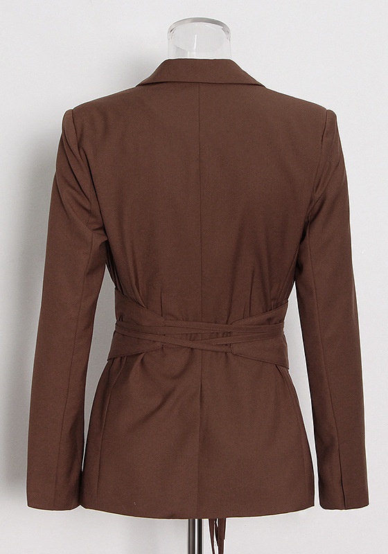 Waist-Skimming Solid Suit + High-Waisted Pants