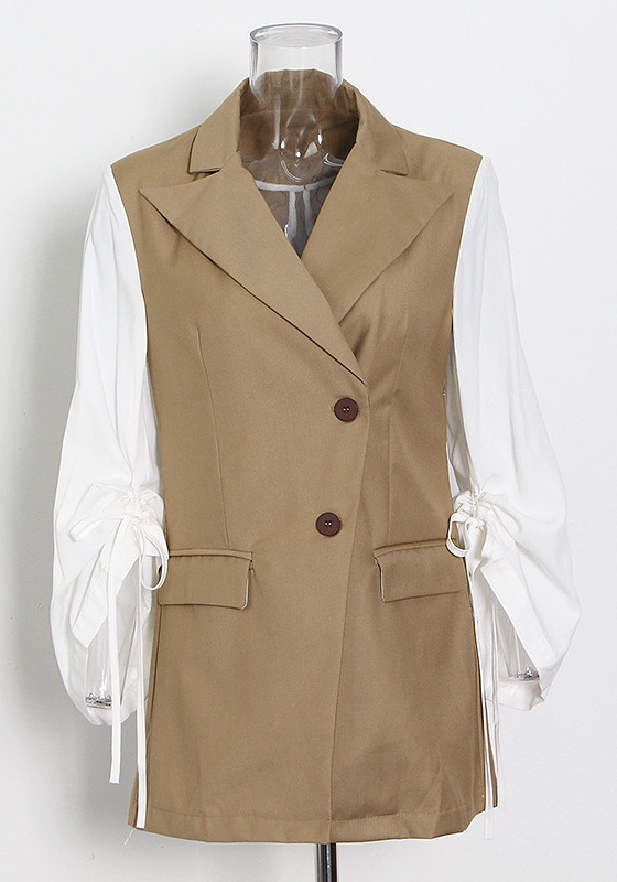 Two-Button Suit + Loose Waist Chinos Women'S Pants