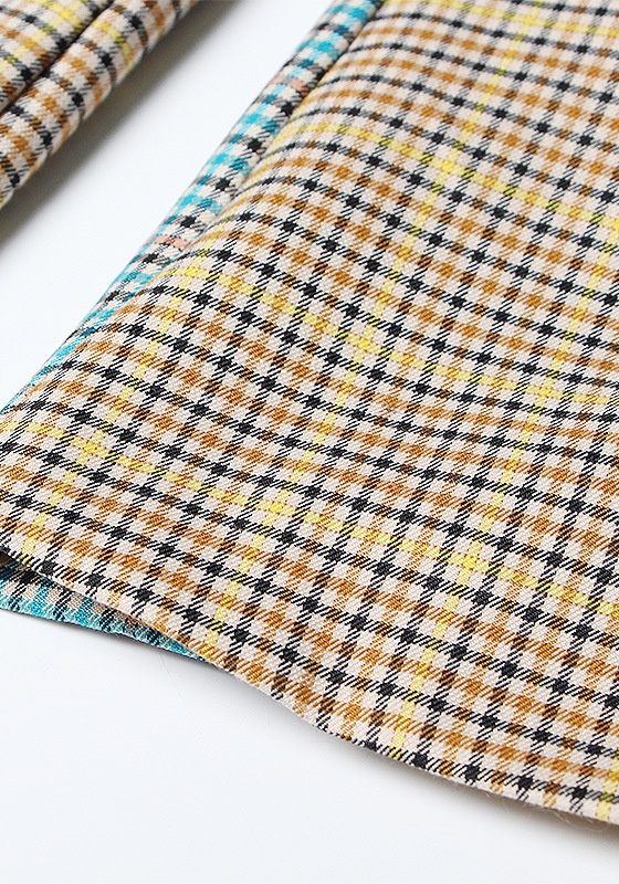 Plaid Temperament Blazer + Lacing A-Line Half-Body Skirt