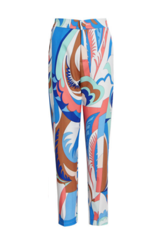 One-Button Blazer + High-Waisted Straight-Leg Pants