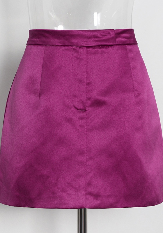 Double-Breasted Suit + Camisole + Half-Body Skirt