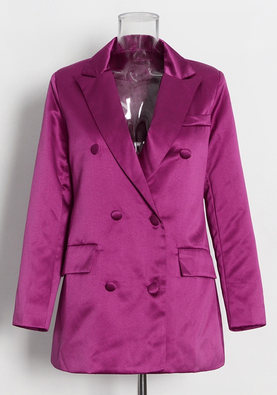 Double-Breasted Suit + Camisole + Half-Body Skirt