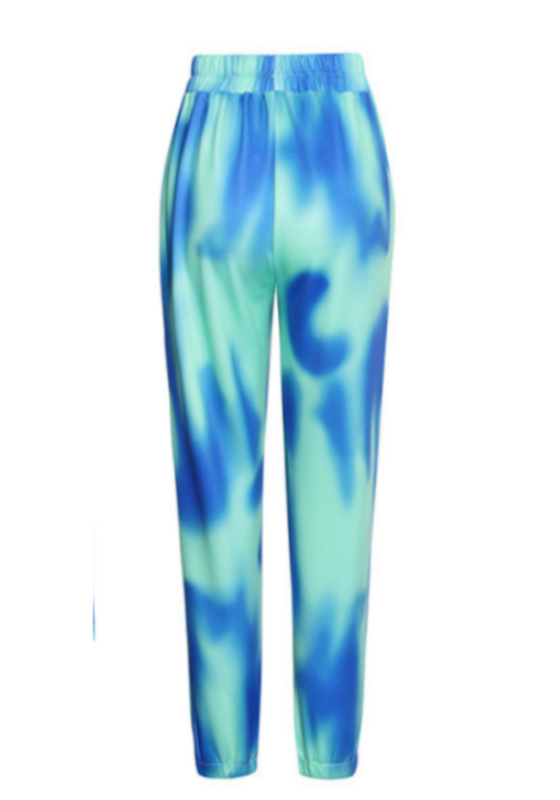 Double-Breasted Printed Suit + Stretchy Drawstring Pants