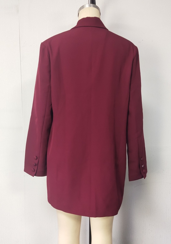 Wine Double Breasted Blazer​