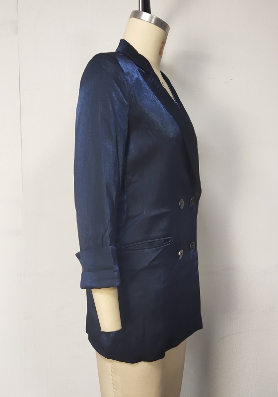 Navy Double Breasted Pocket Blazer​