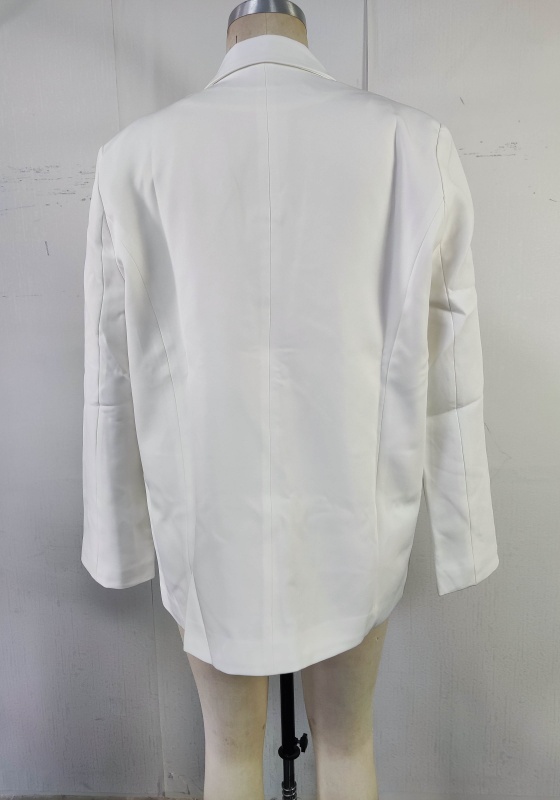 White Single Button Blazer​