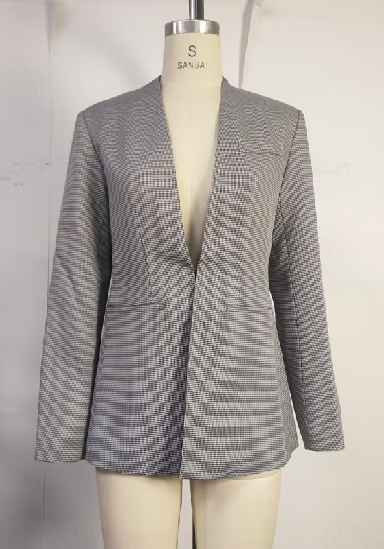 Houndstooth Loose Blazer