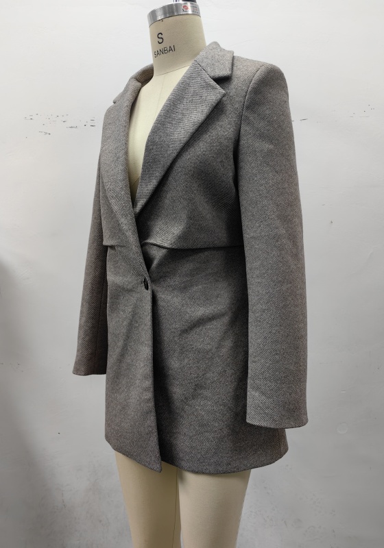 Grey Loose Women's Blazer