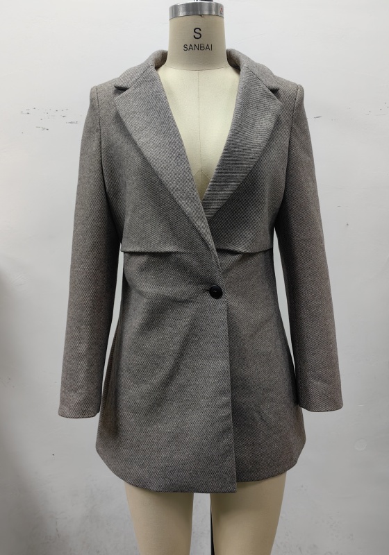 Grey Loose Women's Blazer