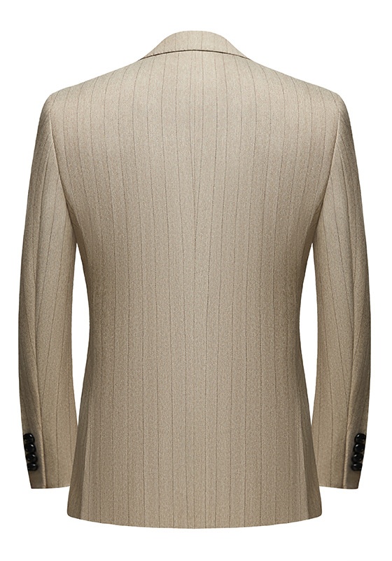 Beige Stripe Three-Piece Suit​