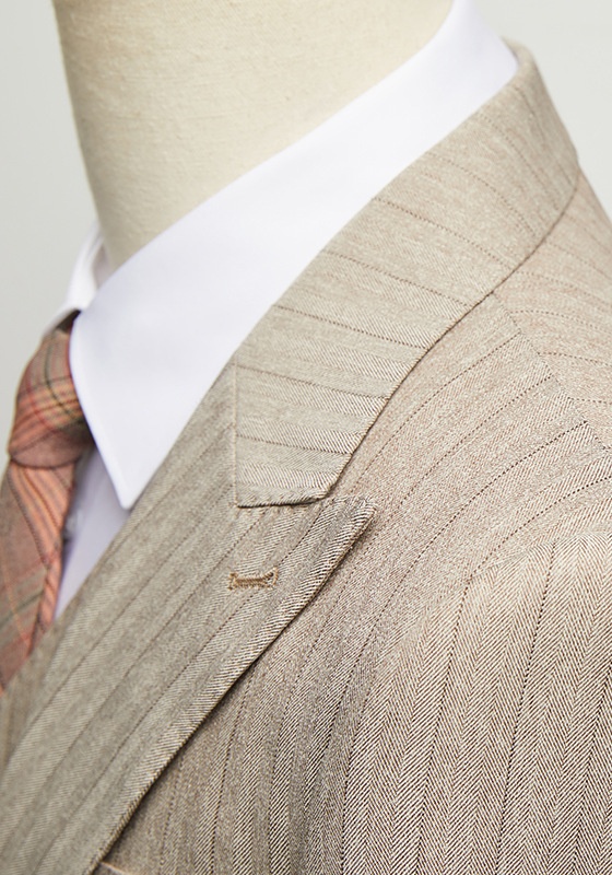 Beige Stripe Three-Piece Suit​