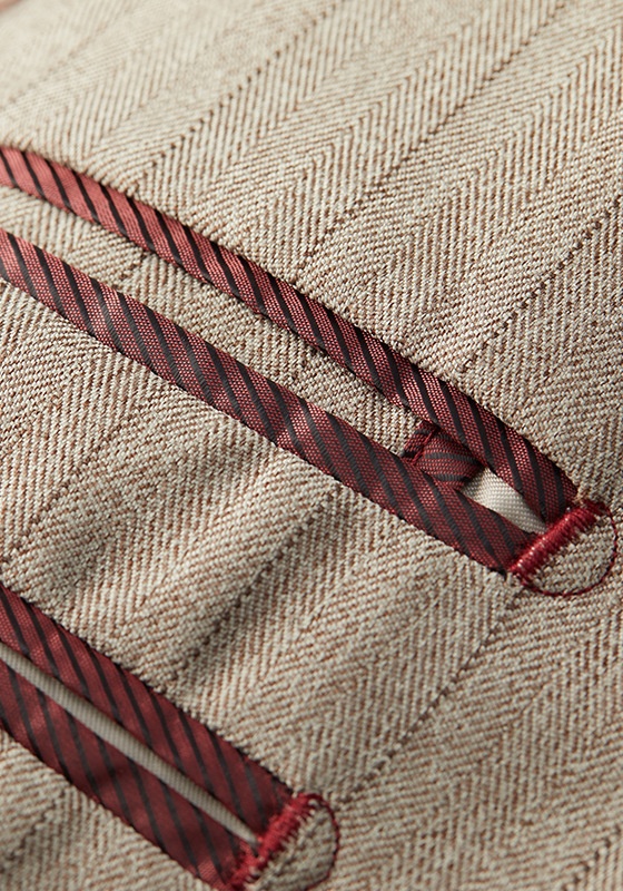 Beige Stripe Three-Piece Suit​