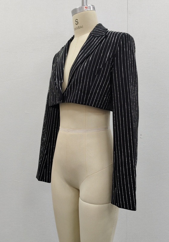 Sequin Button Cropped Blazer