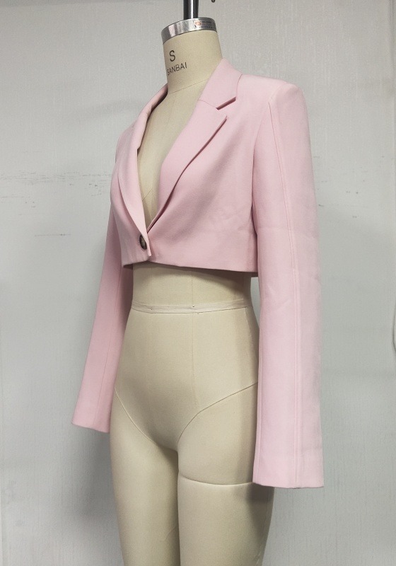 Pink Long Sleeve Short Blazer