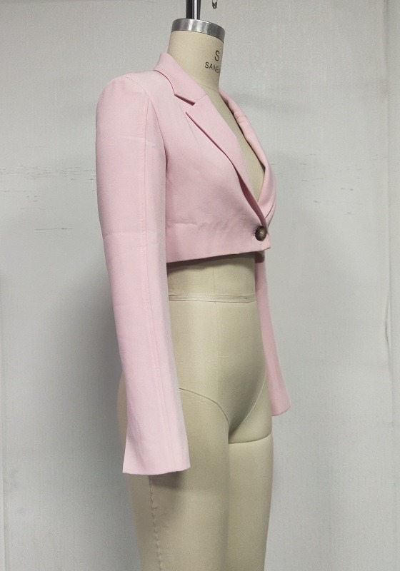 Pink Long Sleeve Short Blazer