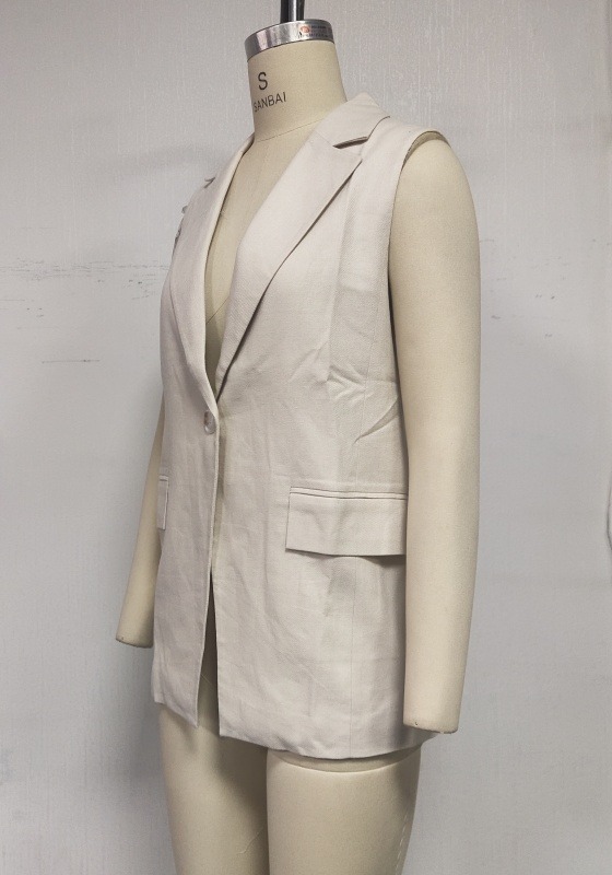 Single Button Sleeveless Vest