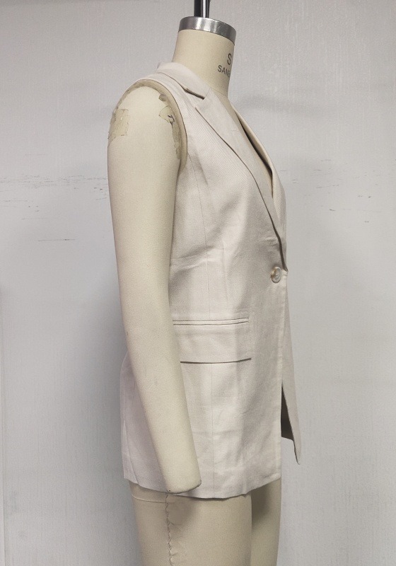 Single Button Sleeveless Vest