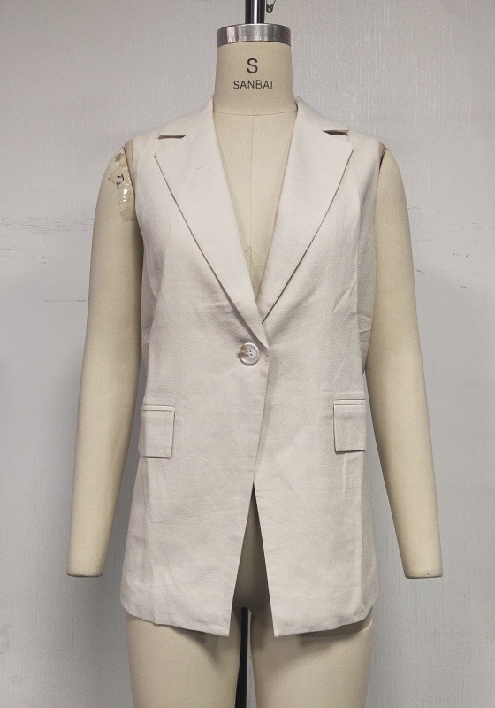 Single Button Sleeveless Vest