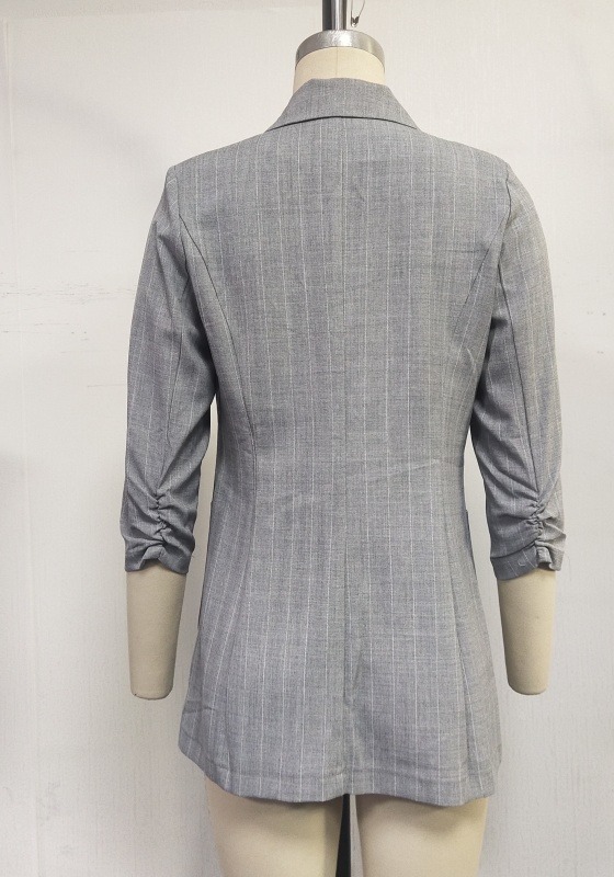 Light Gray Plaid Blazer