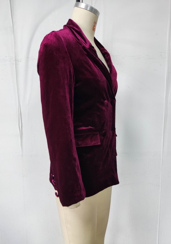Velvet Double Breasted Blazer