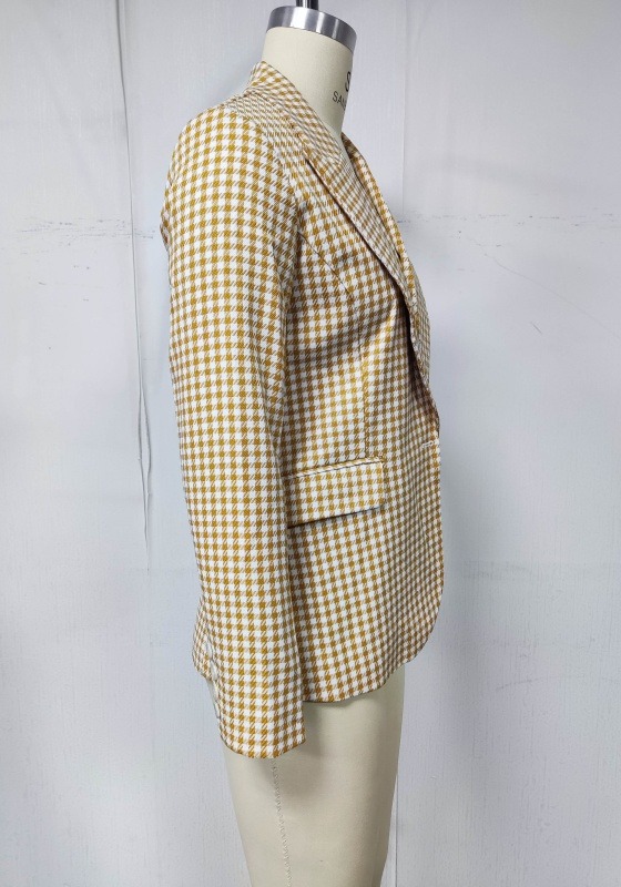 Houndstooth Single Breasted Blazer
