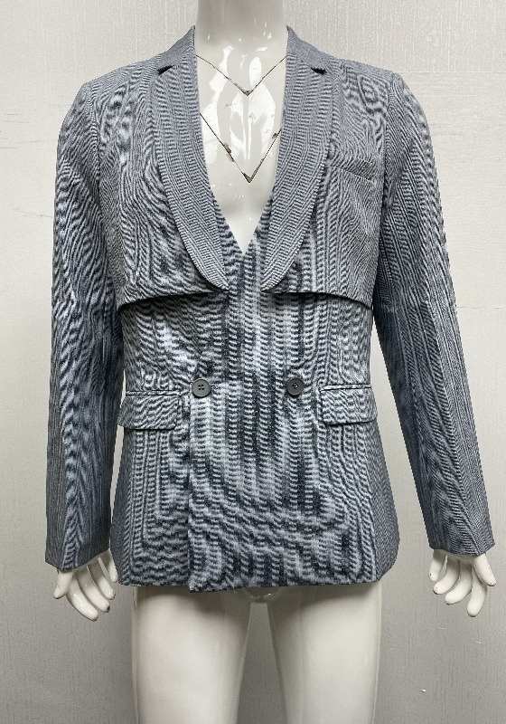 Rib Double Breasted Blazer
