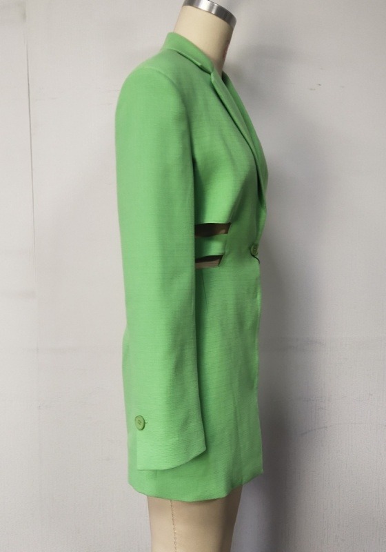 Waist Cutout Button Blazer Dress