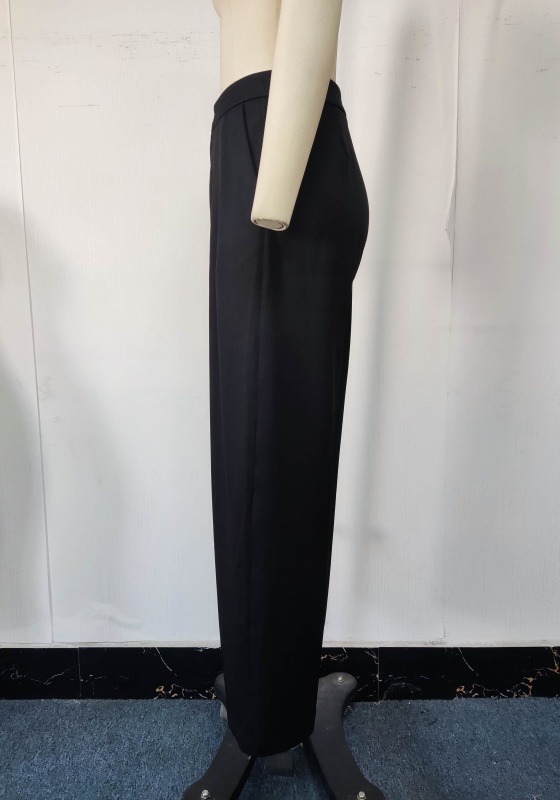 High Waisted Draped Wide Leg Pants