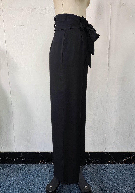 High Waisted Bow Wide Leg Pants