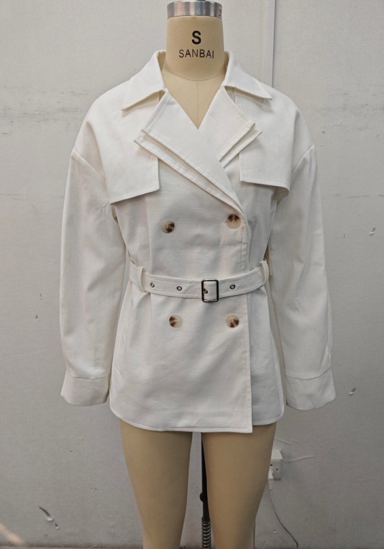 White Short Trench Coat