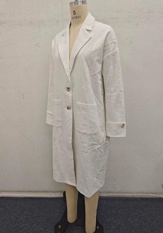 White Notched Lapel Coat